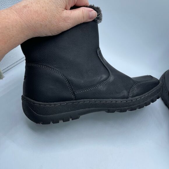 Khombu size 8 side zip faux fur ankle boots - Picture 5 of 8